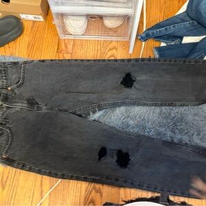 Distressed Black Jeans